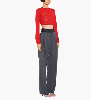 (W) MIU MIU 2022春夏红色丝绒开背长袖女款毛衣 MML568-10Q4-F0011 Purchase (W) MIU MIU 2022春夏红色丝绒开背长袖女款毛衣 MML568-10Q4-F0011