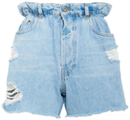(Women) MIU MIU SS22 Ruched Distressed Denim Shorts Women’s Light Blue GWP300-10B7-F0008 Order (Women) MIU MIU SS22 Ruched Distressed Denim Shorts Women’s Light Blue GWP300-10B7-F0008