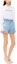 Shop (Women) MIU MIU SS22 Ruched Distressed Denim Shorts Women’s Light Blue GWP300-10B7-F0008