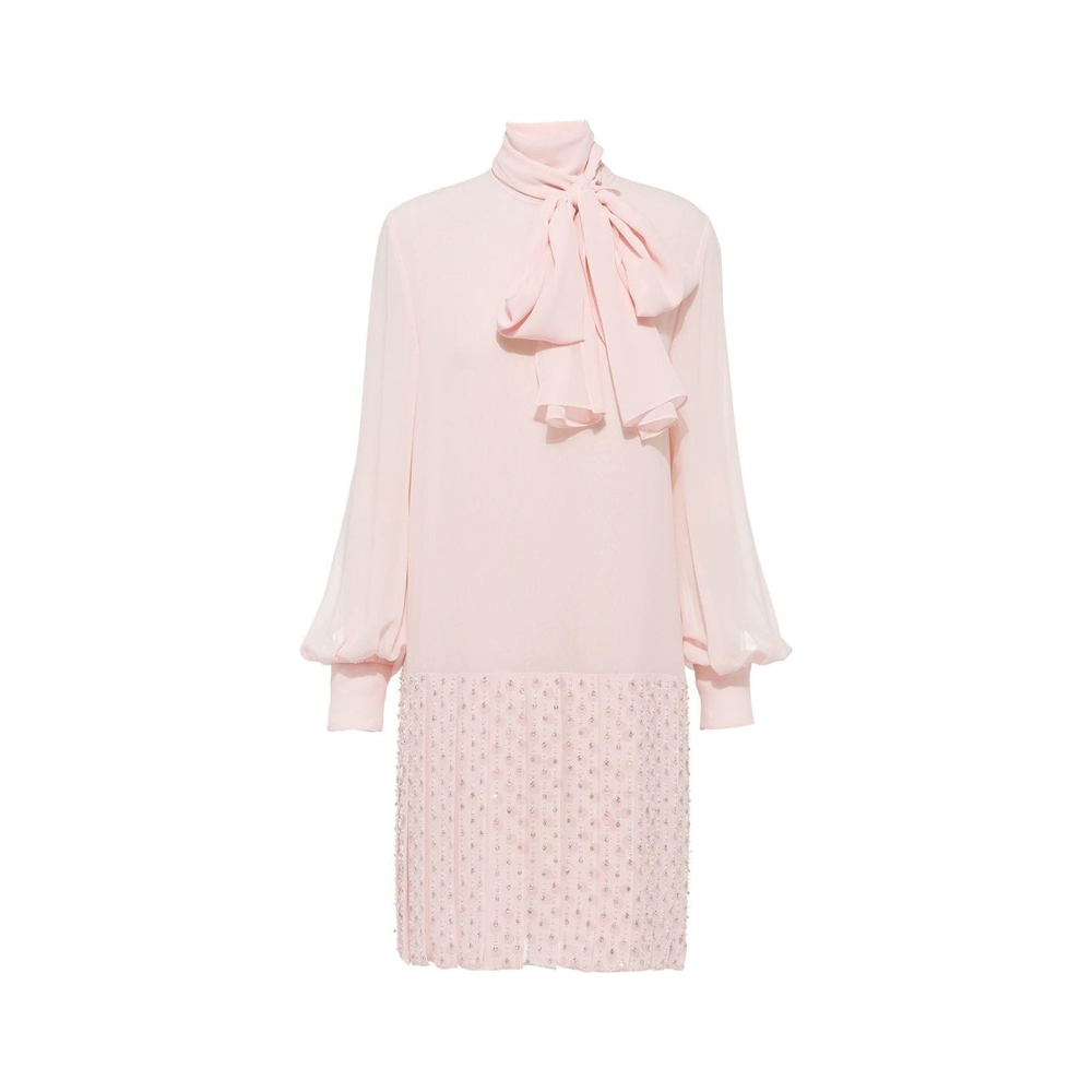 (Women) MIU MIU SS22 Sequin Embellished Long Sleeve Dress Women’s Pink MF4624-10RO-F0384