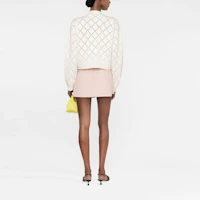 Shop (W) MIU MIU SS22 白色針織鈕扣開衫 水鑽V領長袖 MMF615-11B2-F0009