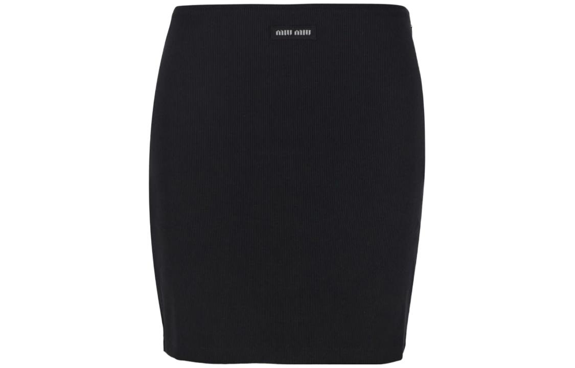 Order (W) MIU MIU SS23 黑色休闲裙简约标志设计 MJD198-12HM-F0002