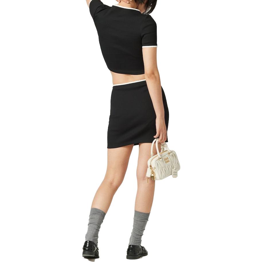 Purchase (W) MIU MIU SS23 黑色休闲裙简约标志设计 MJD198-12HM-F0002