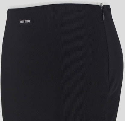 (W) MIU MIU SS23 黑色休闲裙简约标志设计 MJD198-12HM-F0002 2