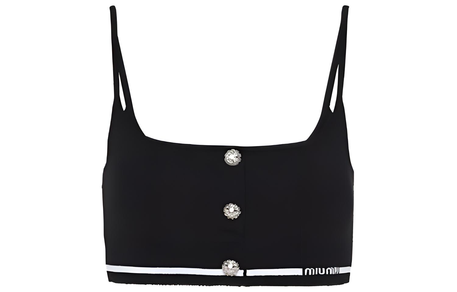 (Women) MIU MIU SS23  Black Colorblock Logo Print Tank Top. MMV065-12J1-F0002-S-231