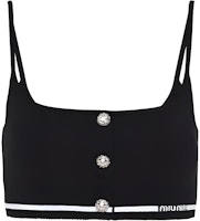 (Women) MIU MIU SS23 Black Colorblock Logo Print Tank Top. MMV065-12J1-F0002-S-231 (Women) MIU MIU SS23 Black Colorblock Logo Print Tank Top. MMV065-12J1-F0002-S-231