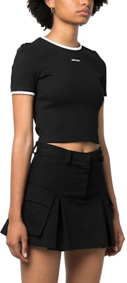 (W) MIU MIU SS23 Kaos Pendek Logo Colorblock Hitam. MJN847-12HM-F0002-S-232 Purchase (W) MIU MIU SS23 Kaos Pendek Logo Colorblock Hitam. MJN847-12HM-F0002-S-232