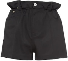 (Women) MIU MIU SS23 Black High-Waist Straight Casual Shorts. MP1526-1R1-F0002 (Women) MIU MIU SS23 Black High-Waist Straight Casual Shorts. MP1526-1R1-F0002