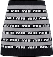 (Women) MIU MIU SS23 Black Logo Printed Colorblock Casual Skirt. MMG458-1V8X-F0002-S-232 (Women) MIU MIU SS23 Black Logo Printed Colorblock Casual Skirt. MMG458-1V8X-F0002-S-232