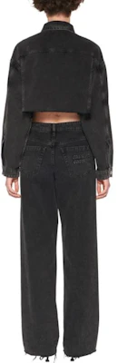 (W) MIU MIU SS23 Celana Denim Hitam Mid-Rise Santai dengan Bordir Logo. GWP435-115V-F0002 Shop (W) MIU MIU SS23 Celana Denim Hitam Mid-Rise Santai dengan Bordir Logo. GWP435-115V-F0002