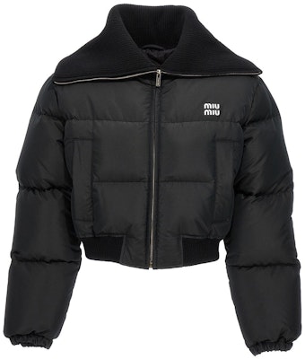 (W) MIU MIU SS23 Chaqueta Negra Corta Suelta con Cremallera y Cuello. ML9591-3FM-F0002 Buy (W) MIU MIU SS23 Chaqueta Negra Corta Suelta con Cremallera y Cuello. ML9591-3FM-F0002