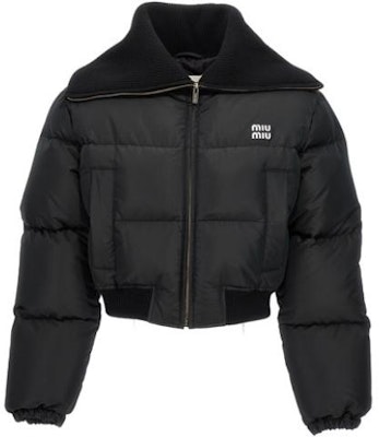 (W) MIU MIU SS23 Chaqueta Negra Corta Suelta con Cremallera y Cuello. ML9591-3FM-F0002 Order (W) MIU MIU SS23 Chaqueta Negra Corta Suelta con Cremallera y Cuello. ML9591-3FM-F0002