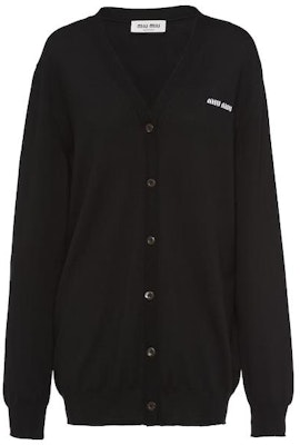 (W) MIU MIU SS23 Kardi V-Neck Lengan Panjang Hitam MMF727-128X-F0002-S-231 Order (W) MIU MIU SS23 Kardi V-Neck Lengan Panjang Hitam MMF727-128X-F0002-S-231