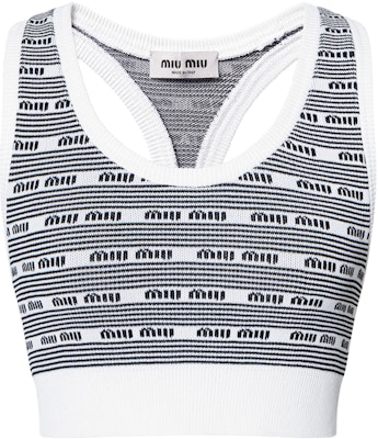 (W) MIU MIU SS23 Hitam Putih Jalur Tank Top Sukan. MMV072-12ZJ-F0964 Buy (W) MIU MIU SS23 Hitam Putih Jalur Tank Top Sukan. MMV072-12ZJ-F0964