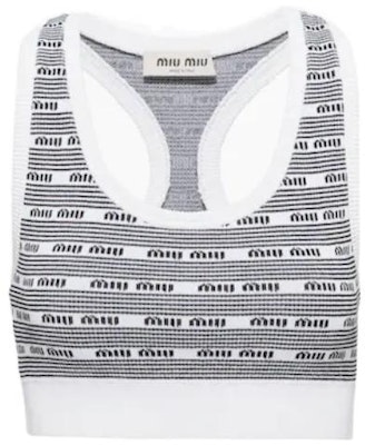 (W) MIU MIU SS23 Hitam Putih Jalur Tank Top Sukan. MMV072-12ZJ-F0964 Order (W) MIU MIU SS23 Hitam Putih Jalur Tank Top Sukan. MMV072-12ZJ-F0964