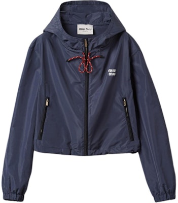 (Women) MIU MIU SS23 Blue Logo Hoodie Jacket Casual Wear. ML1054-13MF-F0008-S-OOO Buy (Women) MIU MIU SS23 Blue Logo Hoodie Jacket Casual Wear. ML1054-13MF-F0008-S-OOO