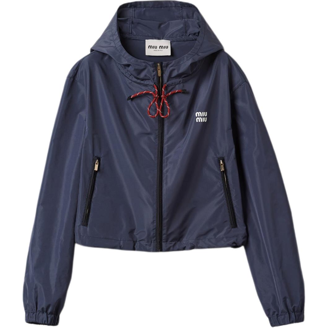 Order (Women) MIU MIU SS23  Blue Logo Hoodie Jacket Casual Wear. ML1054-13MF-F0008-S-OOO