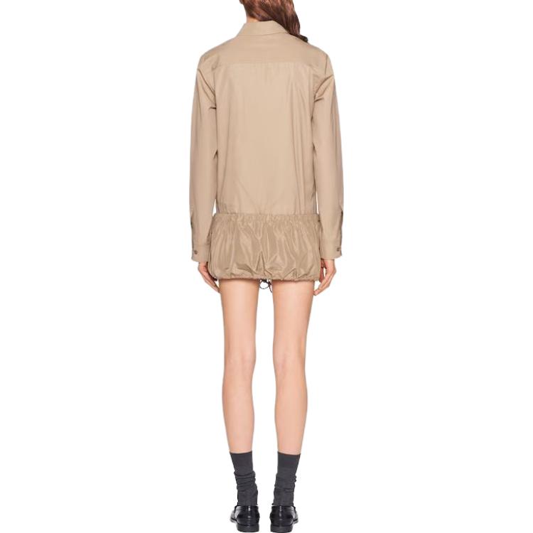 Shop (Women) MIU MIU SS23  Brown Logo Embroidered Long Sleeve Sun Protection Shirt MK1754-10RG-F0572