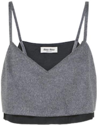 (W) MIU MIU SS23 Colorblock V-Neck Camisole Pendek - Kelabu. MT1869-125Q-F0031-S-231 Order (W) MIU MIU SS23 Colorblock V-Neck Camisole Pendek - Kelabu. MT1869-125Q-F0031-S-231