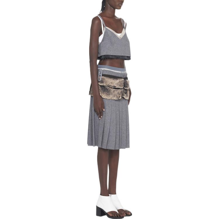 Purchase (W) MIU MIU SS23 Colorblock V-Neck Camisole Pendek - Kelabu. MT1869-125Q-F0031-S-231