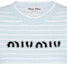Purchase (W) MIU MIU 2023春夏蓝色条纹短款针织Logo上衣. MML707-119T-F0K2U