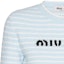 Details for (W) MIU MIU 2023春夏蓝色条纹短款针织Logo上衣. MML707-119T-F0K2U