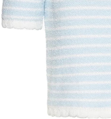 (W) MIU MIU 2023春夏蓝色条纹短款针织Logo上衣. MML707-119T-F0K2U Sizing (W) MIU MIU 2023春夏蓝色条纹短款针织Logo上衣. MML707-119T-F0K2U