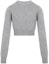 Lookbook (Women) MIU MIU SS23 Gray Solid Color Round Neck Cropped Sweater. MML809-13K1-F0031