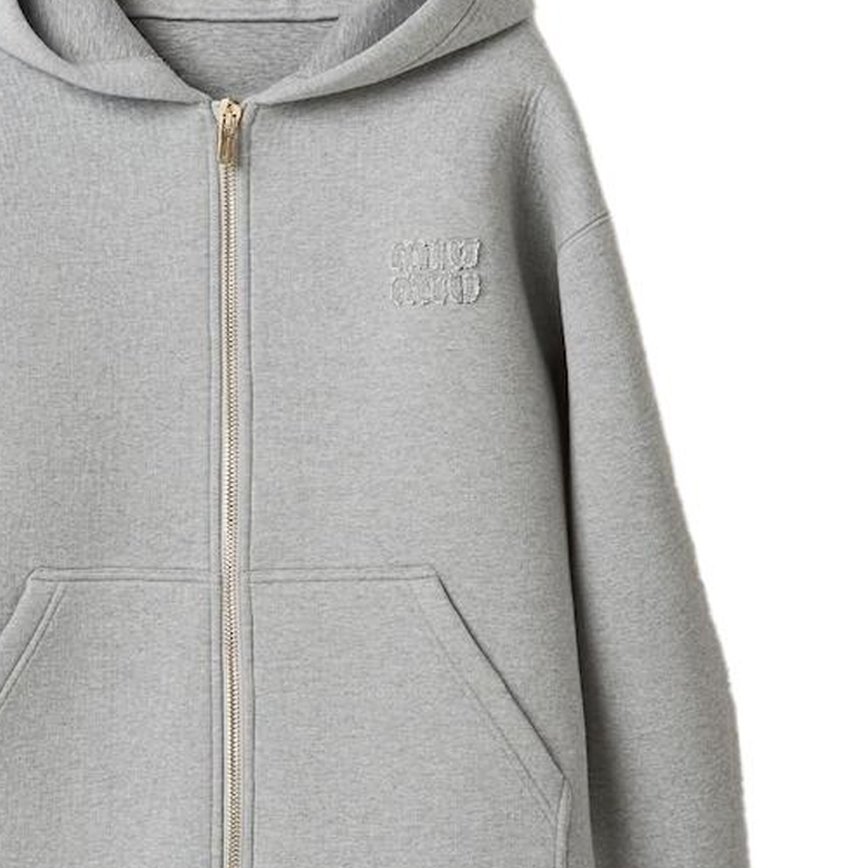 Purchase (W) MIU MIU SS23 灰色连帽拉链长袖夹克 MJL967-13TC-F0031