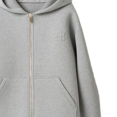(W) MIU MIU SS23 灰色连帽拉链长袖夹克 MJL967-13TC-F0031 Purchase (W) MIU MIU SS23 灰色连帽拉链长袖夹克 MJL967-13TC-F0031