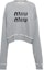 Buy (Women) MIU MIU SS23 Grey Pullover Sweatshirt with Logo Embroidery MJL911-12Y0-F0031