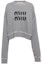 Order (Women) MIU MIU SS23 Grey Pullover Sweatshirt with Logo Embroidery MJL911-12Y0-F0031