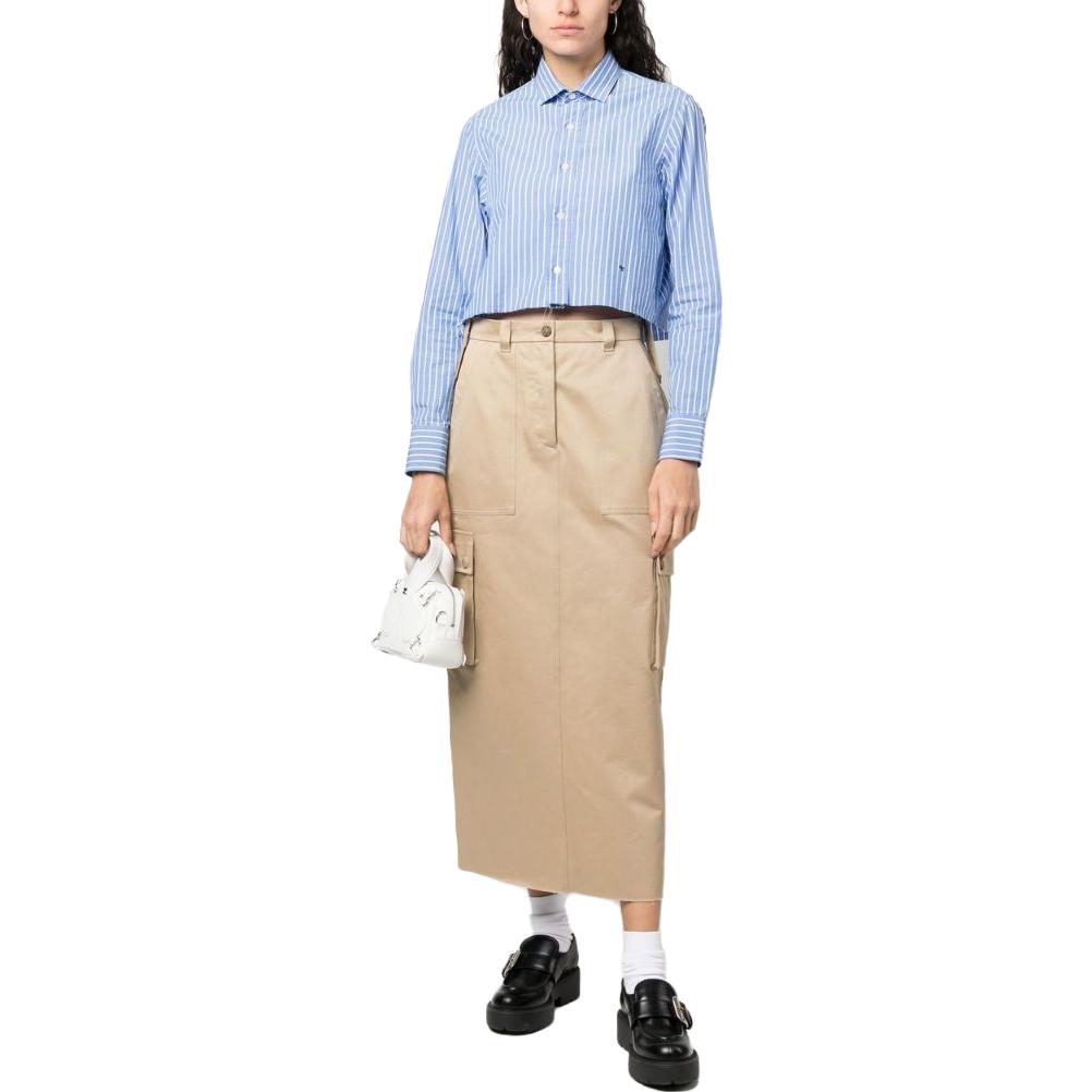 (Women) MIU MIU SS23  High-Waisted Long Skirt with Utility Pockets Beige MG1946-1UPX-F0065 圖 3