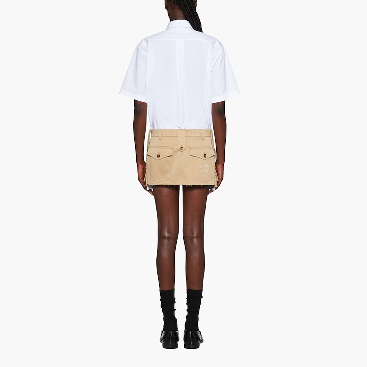 (Women) MIU MIU SS23  Khaki Button Pocket Straight Mini Skirt Casual Style. MG1939-1UPX-F0065 圖 5