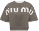 Order (W) Camiseta Casual MIU MIU SS23 Estampado Letras Crewneck en Color Taupe. MJN456-12Y1-F0031-S-231