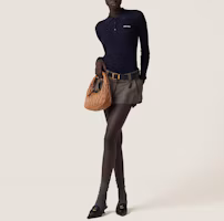 Lookbook (W) MIU MIU SS23 徽標印花長袖藍色Polo衫 MML820-13KV-F0008-S-232