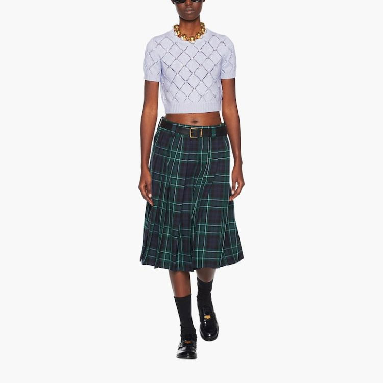 Lookbook (W) MIU MIU SS23 紫色水钻图案短袖毛衣 MML661-11B2-F0230