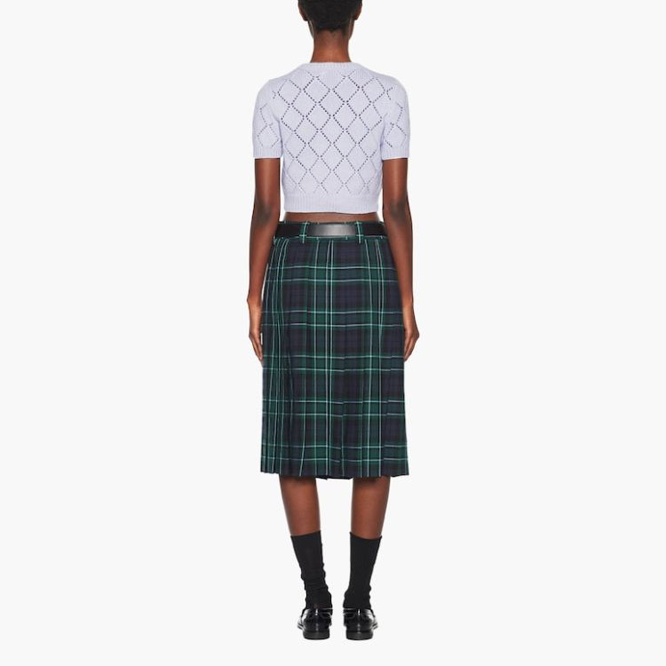 Shop (W) MIU MIU SS23 紫色水钻图案短袖毛衣 MML661-11B2-F0230