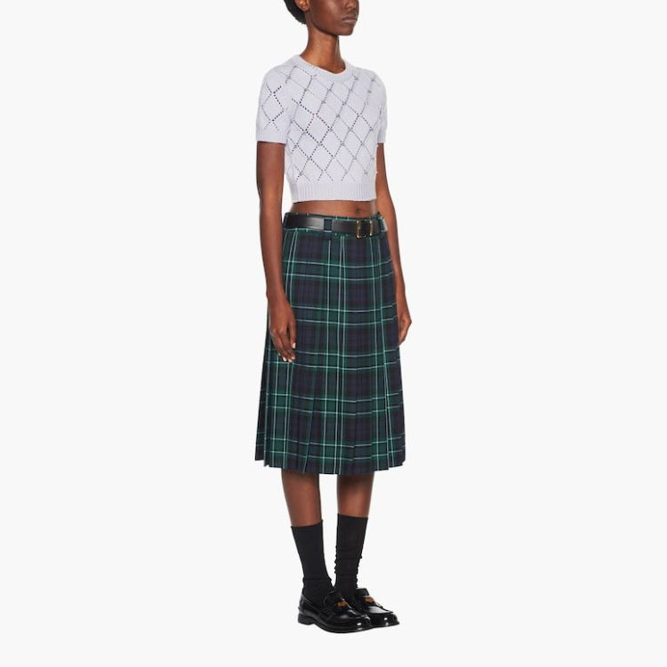 Purchase (W) MIU MIU SS23 紫色水钻图案短袖毛衣 MML661-11B2-F0230