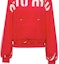 Sizing (W) 미우미우 SS23 레드 로고 프린트 풀오버 스웻셔츠. MJL924-12Y1-F0011-S-231