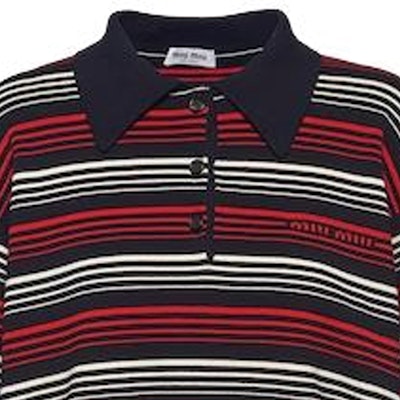 (W) MIU MIU SS23 Baju Polo Lengan Panjang Jalur Biru Kain Kapas Knit MML795-1VIN-F0008-S-232 Purchase (W) MIU MIU SS23 Baju Polo Lengan Panjang Jalur Biru Kain Kapas Knit MML795-1VIN-F0008-S-232