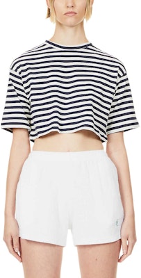 (W) MIU MIU SS23 Kaos Pendek Garis Hitam Crop Crewneck Wanita MJN452-12P7-F0964 Shop (W) MIU MIU SS23 Kaos Pendek Garis Hitam Crop Crewneck Wanita MJN452-12P7-F0964