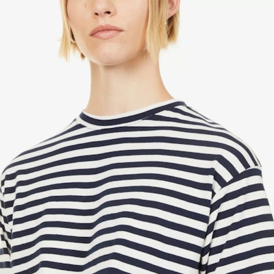 (W) MIU MIU SS23 Kaos Pendek Garis Hitam Crop Crewneck Wanita MJN452-12P7-F0964 Details for (W) MIU MIU SS23 Kaos Pendek Garis Hitam Crop Crewneck Wanita MJN452-12P7-F0964