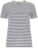 (Women) MIU MIU SS23 Striped Print Crewneck Short-Sleeve T-Shirt White. MJN345-12P7-F0UB0 (Women) MIU MIU SS23 Striped Print Crewneck Short-Sleeve T-Shirt White. MJN345-12P7-F0UB0