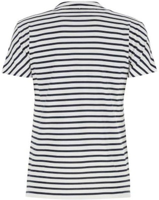 (W) MIU MIU SS23 Camiseta Blanca Rayas Manga Corta Cuello Redondo. MJN345-12P7-F0UB0 Lookbook (W) MIU MIU SS23 Camiseta Blanca Rayas Manga Corta Cuello Redondo. MJN345-12P7-F0UB0