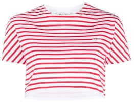 (Women) MIU MIU SS23 Striped Short-Sleeve Cropped T-Shirt Red. MJN452-12P7-F0970-S-231 (Women) MIU MIU SS23 Striped Short-Sleeve Cropped T-Shirt Red. MJN452-12P7-F0970-S-231