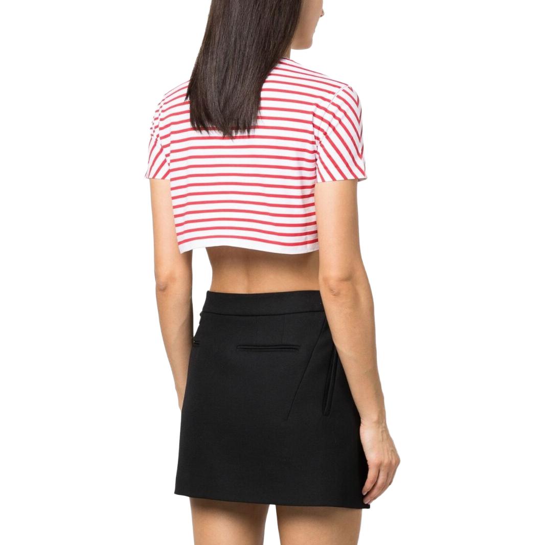 Shop (W) MIU MIU SS23 红色条纹短袖短款T恤。 MJN452-12P7-F0970-S-231