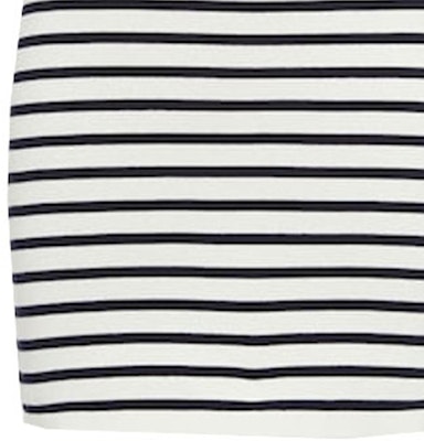 (W) MIU MIU 2023春夏 白色高腰条纹Logo印花休闲半裙. MMG424-12ZG-F0UB0 Sizing (W) MIU MIU 2023春夏 白色高腰条纹Logo印花休闲半裙. MMG424-12ZG-F0UB0