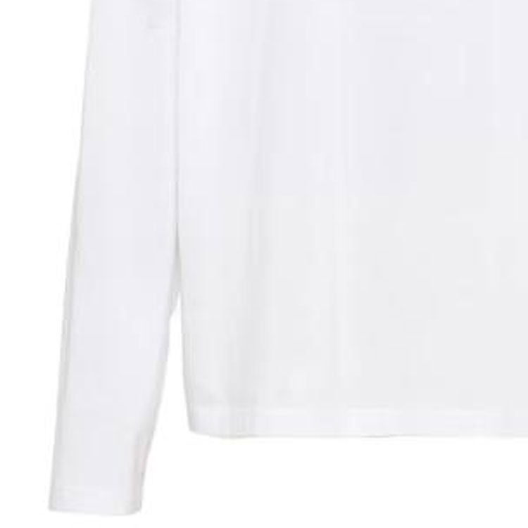 Sizing (W) MIU MIU 春夏23 白色长袖圆领刺绣LOGO T恤 MJL862-1YXT-F0009-S-232