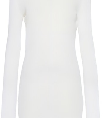 (W) MIU MIU SS23 ホワイト リブ編み ロングスリーブ カジュアルドレス MJA842-128U-F0009 Sizing (W) MIU MIU SS23 ホワイト リブ編み ロングスリーブ カジュアルドレス MJA842-128U-F0009